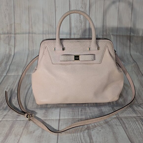 Kate Spade New York Pink Rivas Street Bilson Top Trim Leather Satchel Handbag - Picture 1 of 16